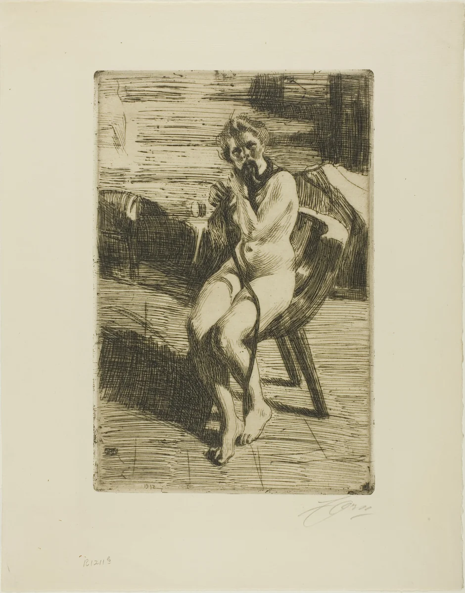 The Hair-Ribbon by Anders Zorn, print, 1912