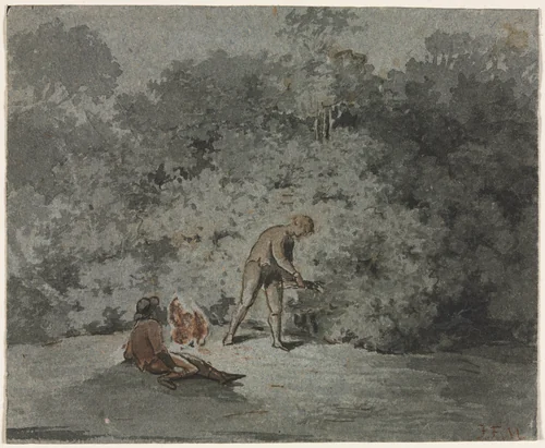 Faggot Gatherer (recto) by Francisque Millet, drawing, 1642-1679