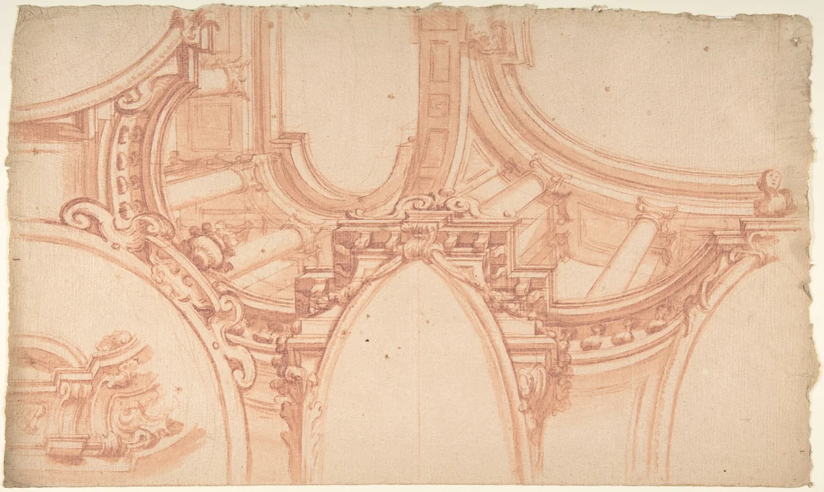 Project for a painted ceiling by anonymous, drawing, 1700-1780