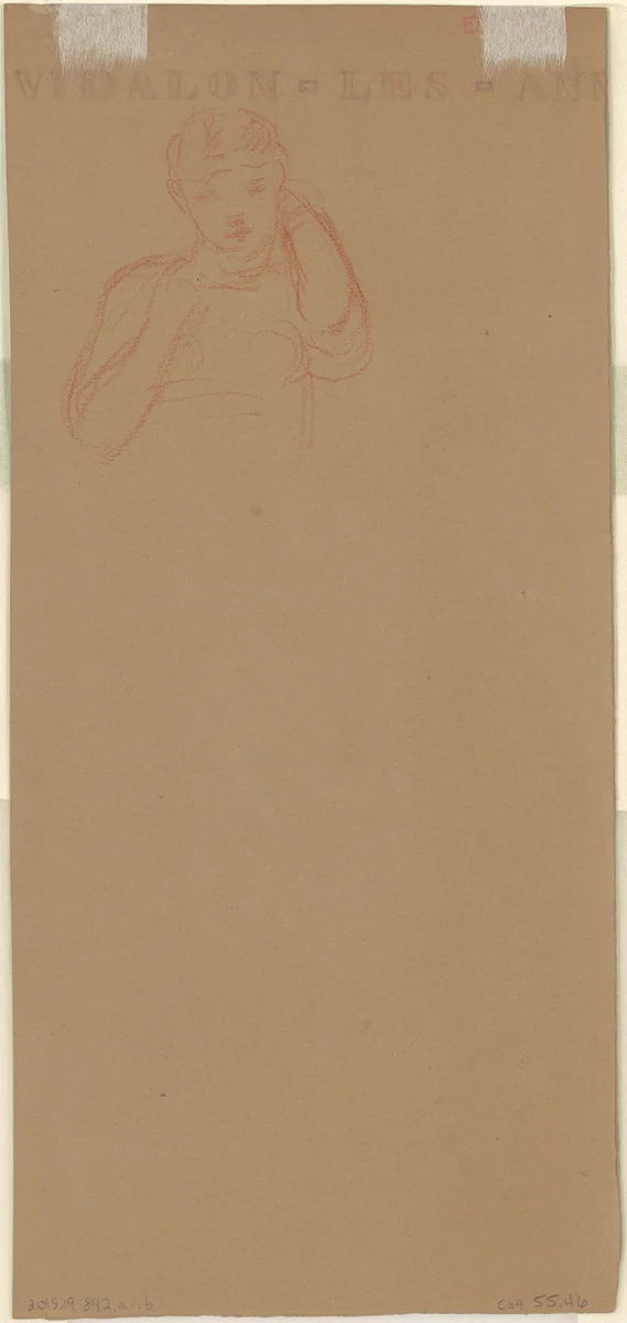 Study for "Greek Girls Bathing" [verso] by Elihu Vedder, drawing, 1867-1877