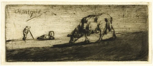 A Sheep Grazing by Jean-François Millet, print, 1849