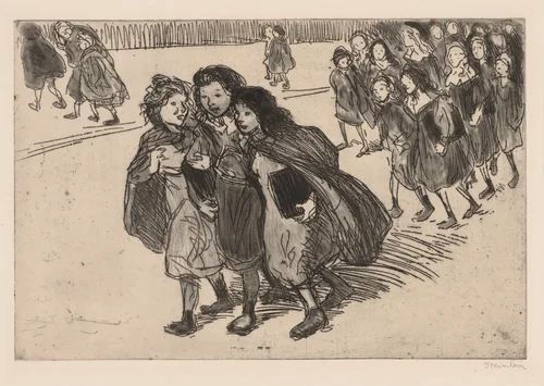 Coming from School by Théophile Alexandre Steinlen, print, 1911