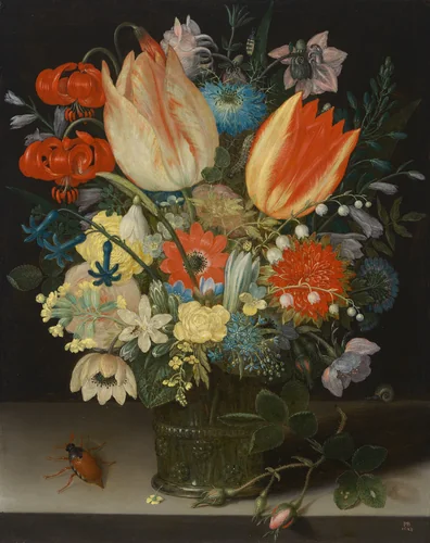 Still Life with Tulips by Peter Binoit, painting, 1623