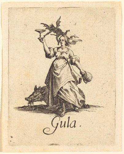 Gluttony by Jacques Callot, print, 1621