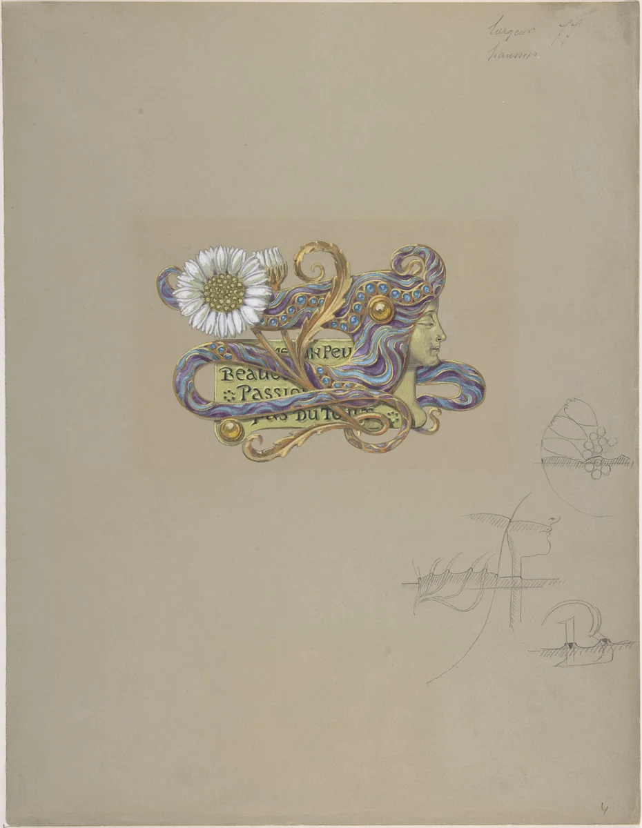 Jewelry Design by Eugène-Samuel Grasset, drawing, 1855-1917