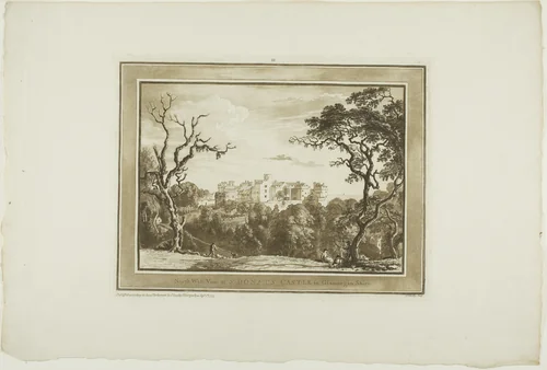 North West View of St Donat's Castle, plate four from Twelve Views in South Wales by Paul Sandby, print, 1775