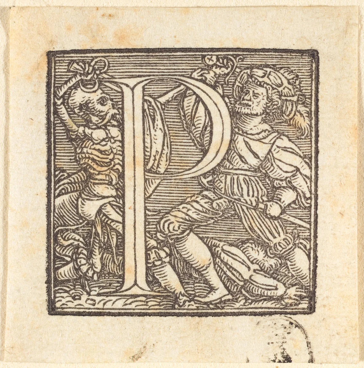 Letter P by Hans Lützelburger, print, 1518-1528