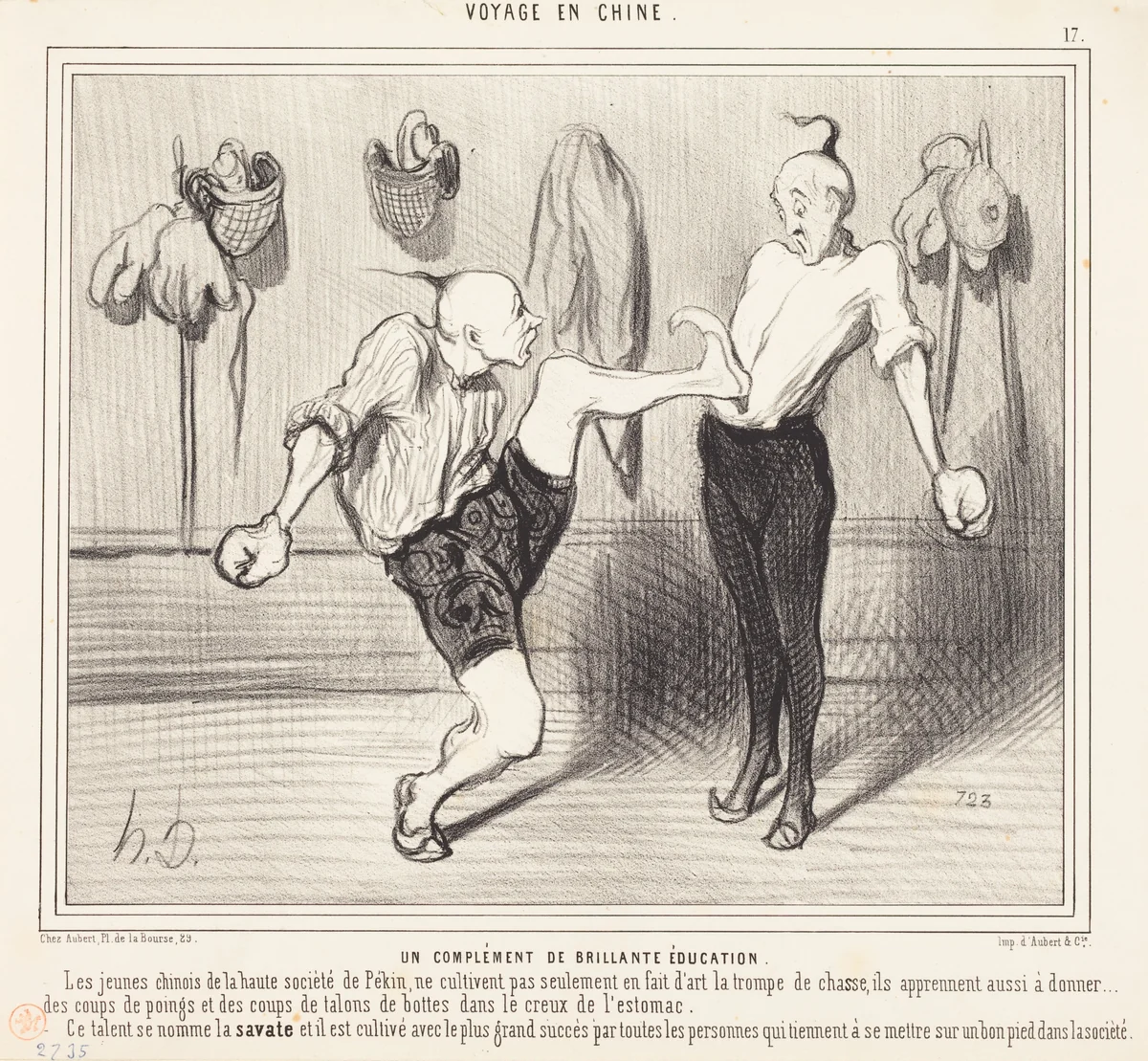 Un Complément de brillante éducation by Honoré Daumier, print, 1844-1845