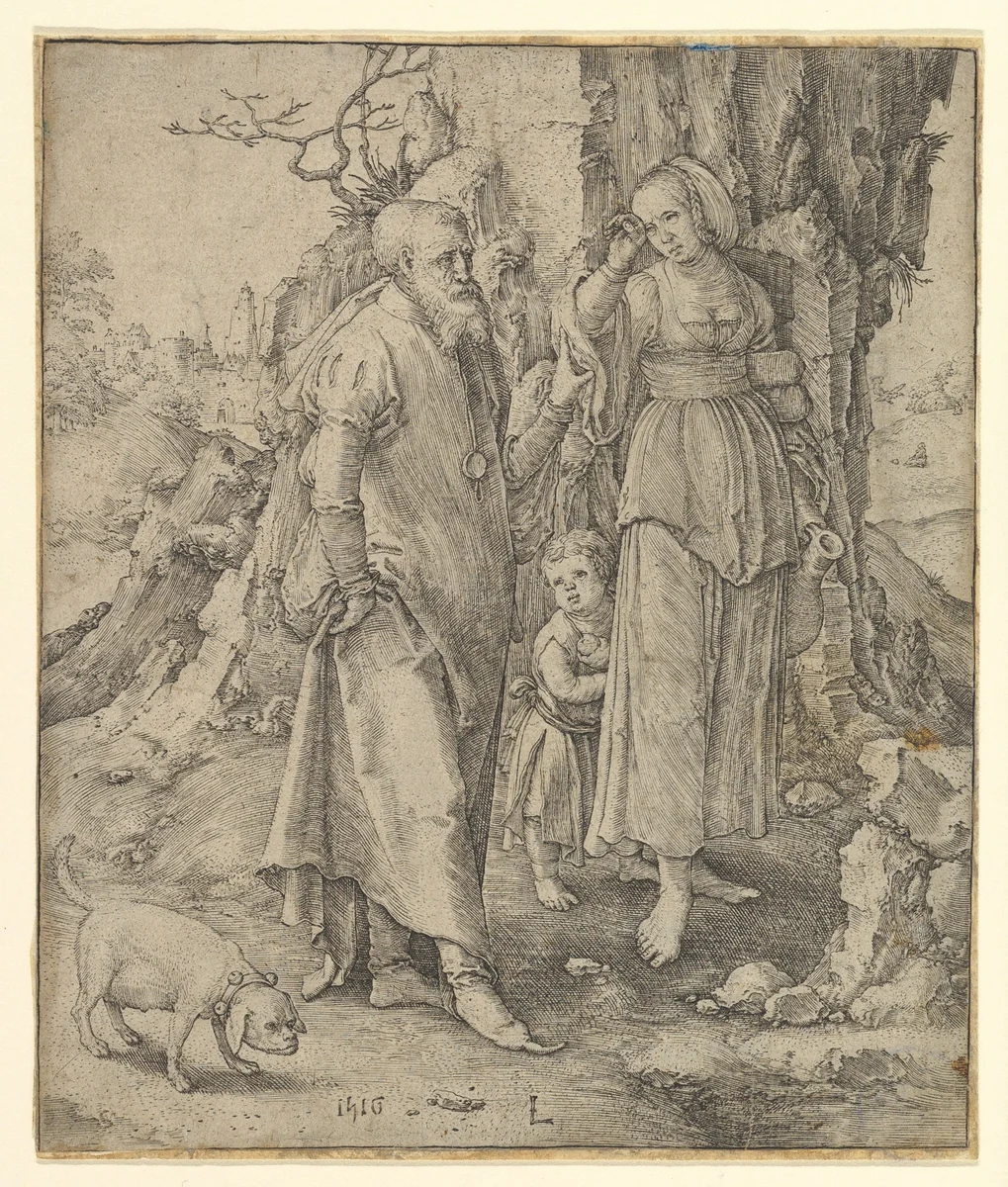 Abraham Sending Away Hagar by Lucas van Leyden, print, 1516