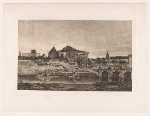 Gezicht op de Borgerhoutse Poort in Antwerpen by Willem Linnig, print, 1865