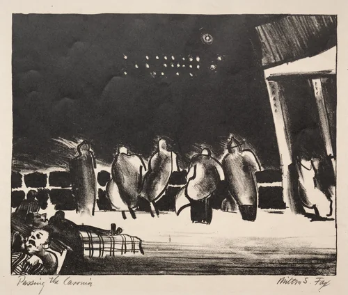 Passing the Coronia by Milton S. Fox, print, 1928