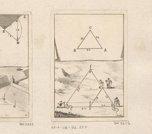 Uitzetten van een driehoek naar een gegeven voorbeeld by Sébastien Leclerc, print, 1669