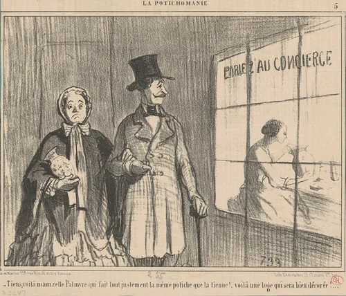 Tiens, voila mamzelle palmyre qui fait ... by Honoré Daumier, print, 1855