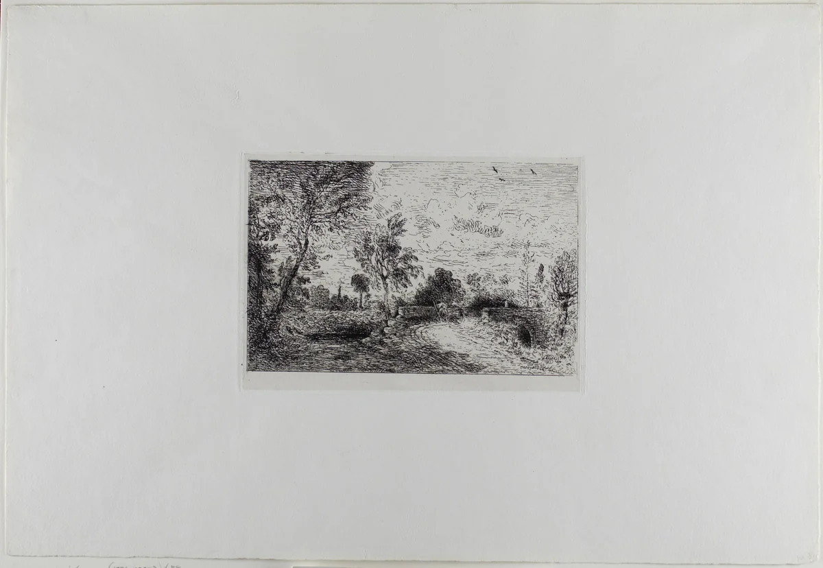 An Old Bridge at Salisbury by John Constable, print, 1826