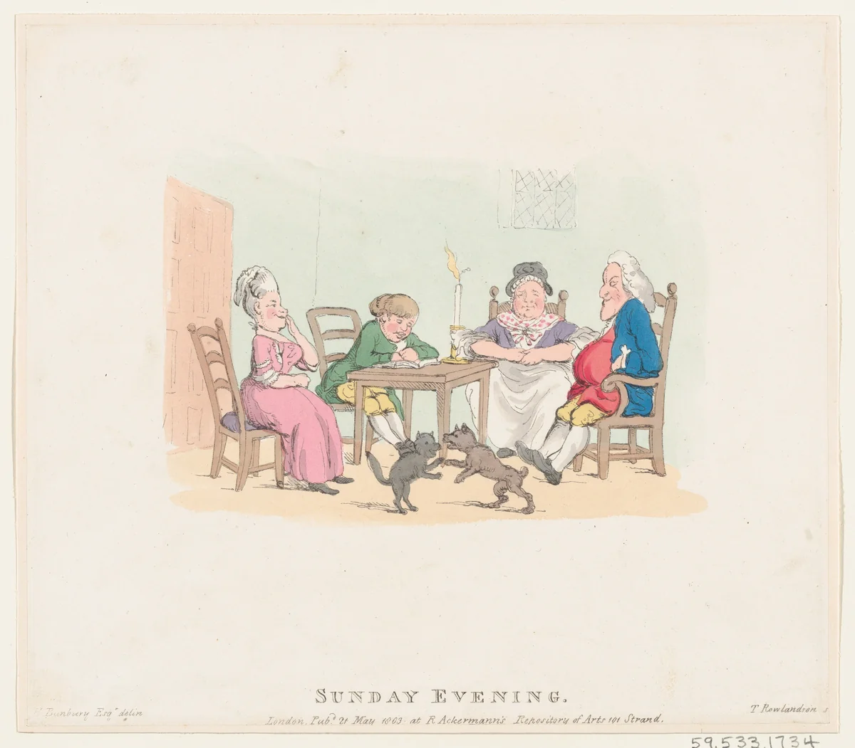 Sunday Evening by Thomas Rowlandson, print, 1803