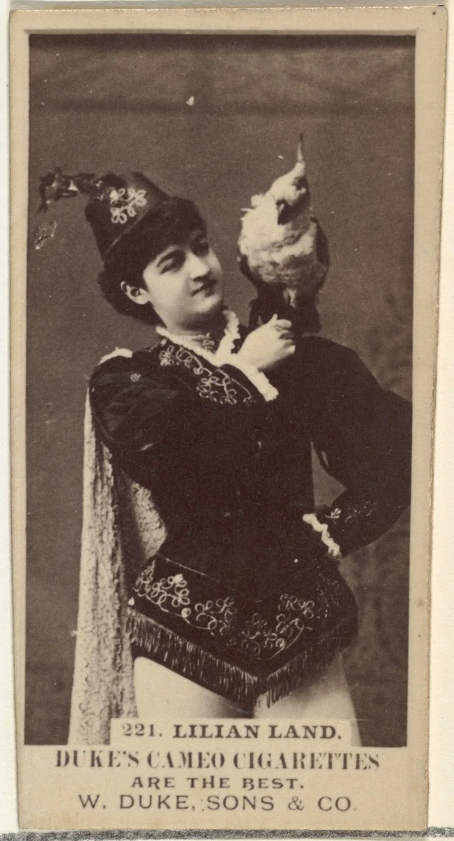 Card Number 221, Lilian Land, from the Actors and Actresses series (N145-5) issued by Duke Sons & Co. to promote Cameo Cigarettes by W. Duke, Sons & Co., photograph, 1880-1889