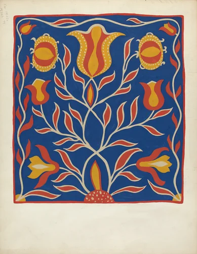 Study for Proposed Portfolio "Decorated Chests of Rural Pennsylvania" by American 20th Century, index of american design, 1941