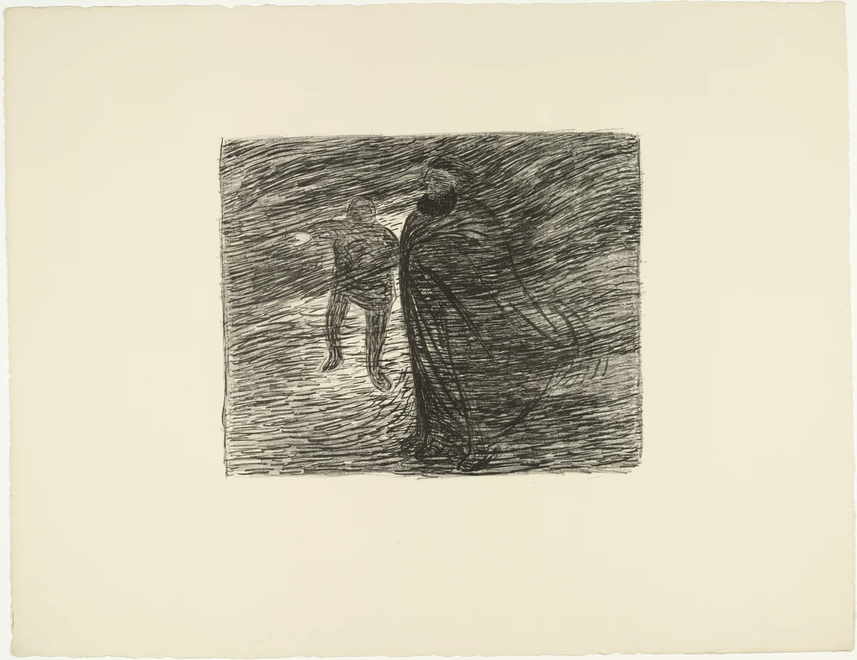 Specter in the Fog (Erscheinung im Nebel) from The Dead Day (Der tote Tag) by Ernst Barlach, print, 1910