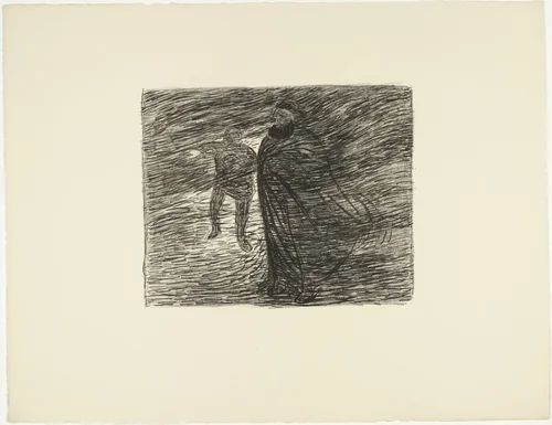 Specter in the Fog (Erscheinung im Nebel) from The Dead Day (Der tote Tag) by Ernst Barlach, print, 1910