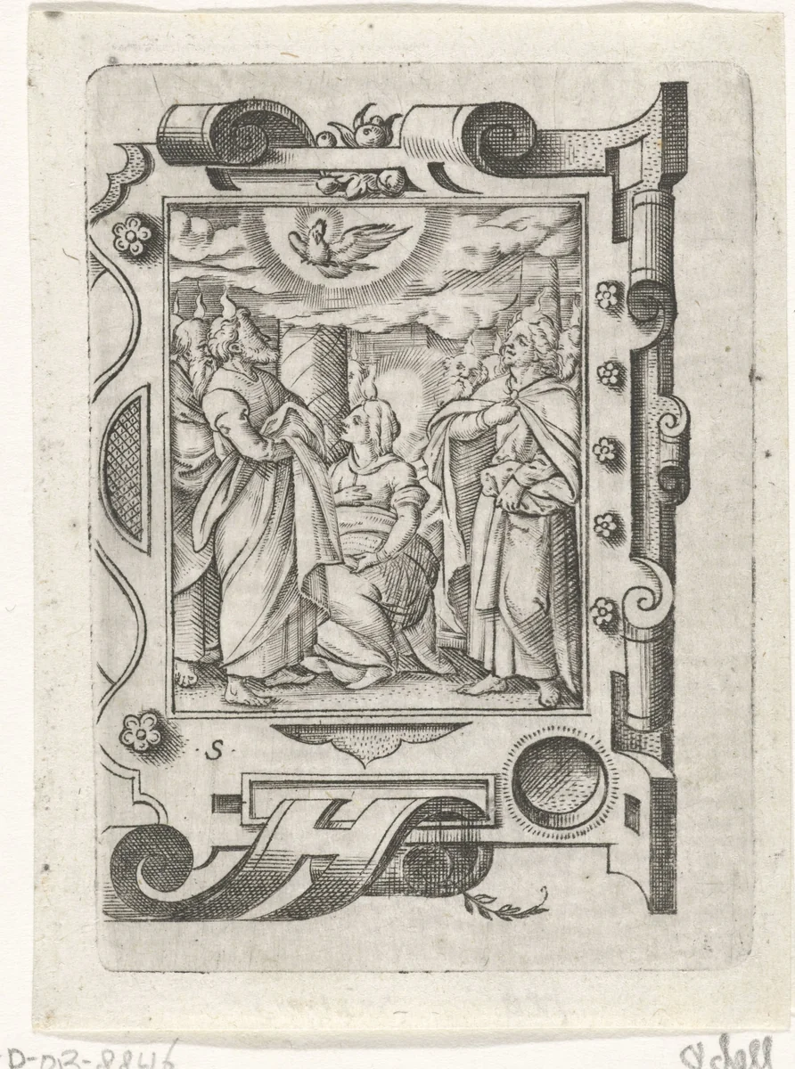 Pinksteren by Virgilius Solis, print, 1524-1562