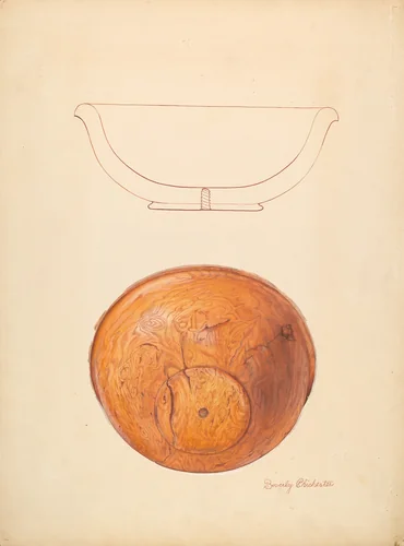 Walnut Burl Bowl by Beverly Chichester, index of american design, 1936
