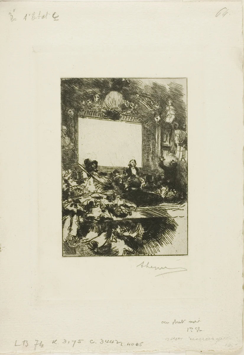 At the Chat Noir by Louis Auguste Lepère, print, 1893