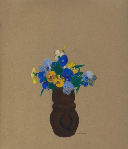 Pansies by Odilon Redon, drawing, 1905