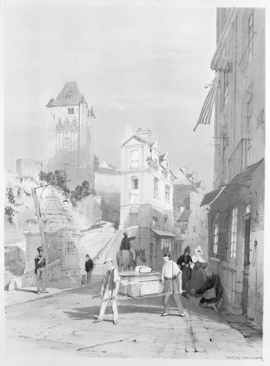 Tour de Remy, Dieppe by Thomas Shotter Boys, print, 1839