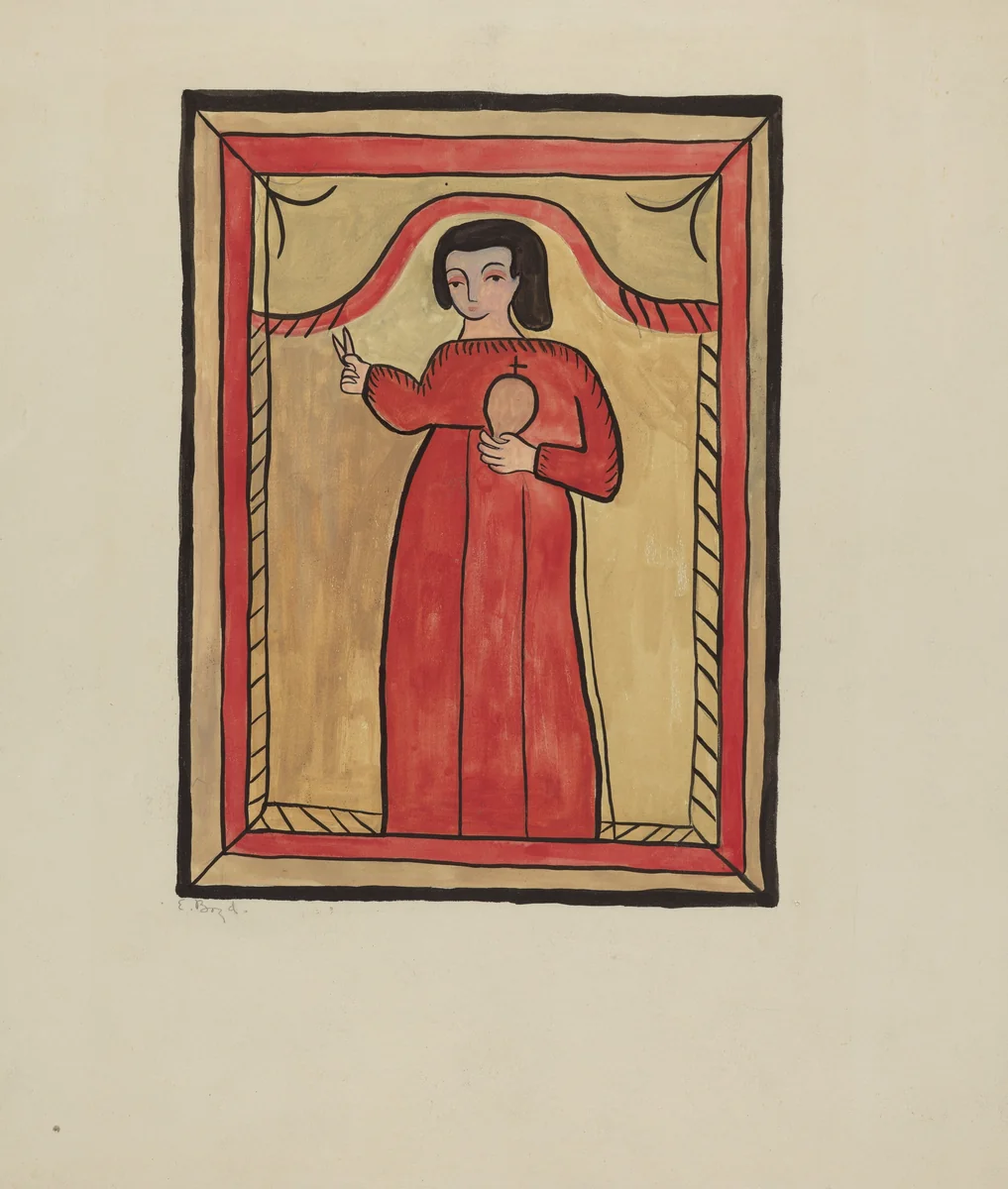 The Christ Child-Retalba El Nino Perdido, (The Lost Child) a Retabla by E. Boyd, index of american design, 1935-1942