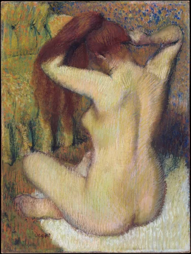 Woman Combing Her Hair by Edgar Degas, drawing, 1888-1890