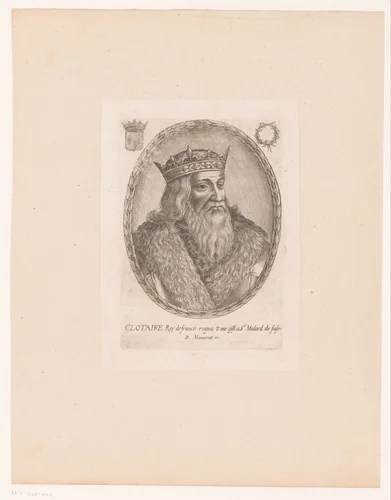 Portret van Chlotarius I, koning van Frankrijk by anonymous, print, 1610-1668