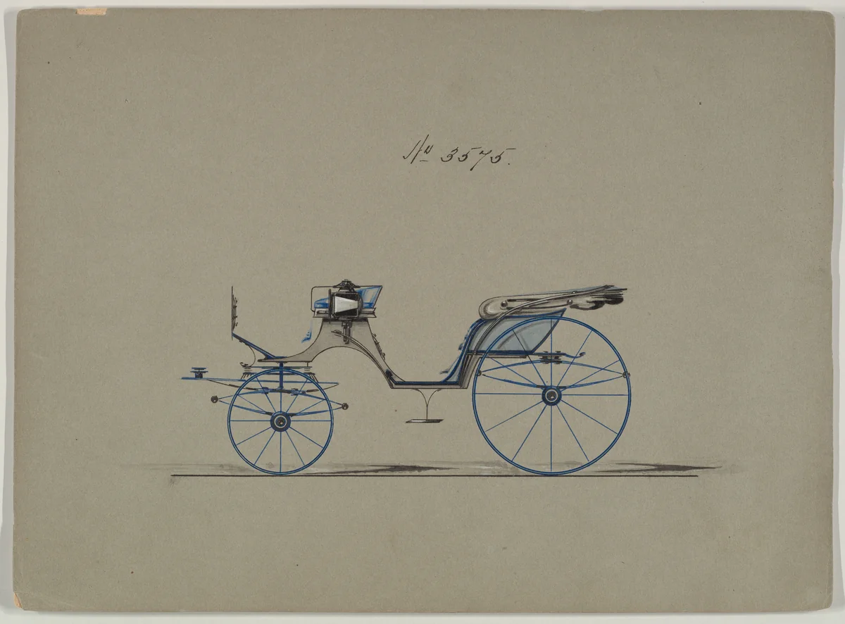 Design for Cabriolet or Victoria, no. 3575 by Brewster & Co., drawing, 1880
