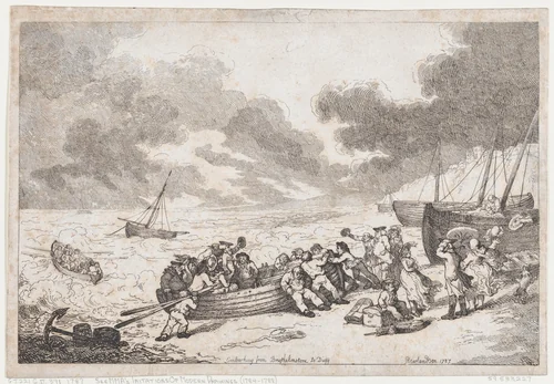 Embarking from Brighthelmstone to Diepp[e] by Thomas Rowlandson, print, 1787