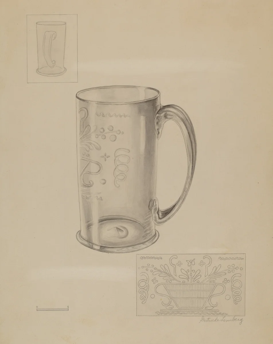 Mug by Gertrude Lemberg, index of american design, 1936
