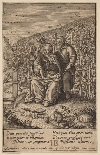 Dum pierulo fugendum ... by Hieronymus Wierix, print, 1553-1619