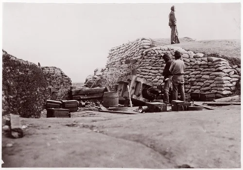 Confederate Fortifications, Yorktown, Virginia by James F. Gibson, photograph, 1861-1865