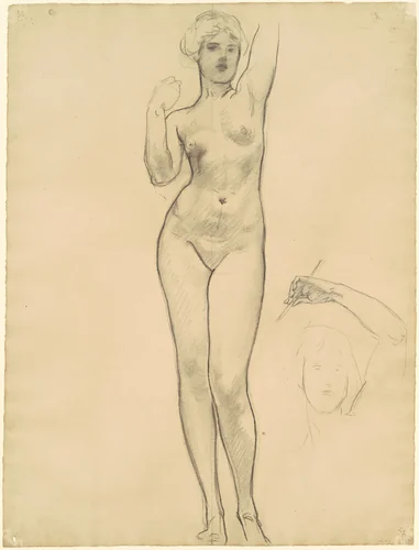 Studies of Aphrodite for "Aphrodite and Eros" by John Singer Sargent, drawing, 1919-1920