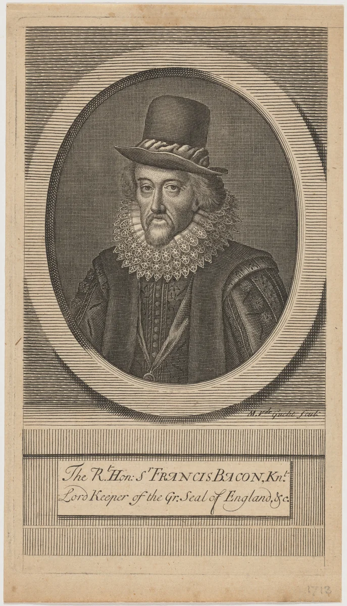 The Right Honorable Sir Francis Bacon, Knight by Michiel van der Gucht, print, 1713