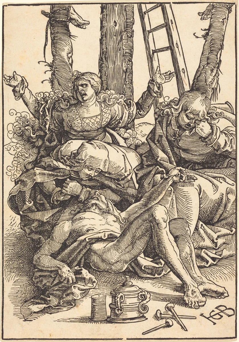 Lamentation for Christ by Hans Baldung Grien, print, 1515-1517