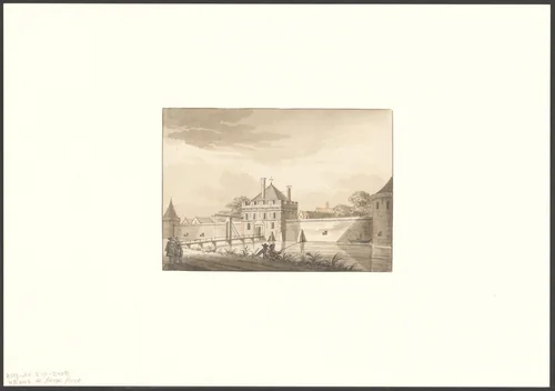 Gezicht op de Hooge Poort by Unknown, drawing, 1580-1605