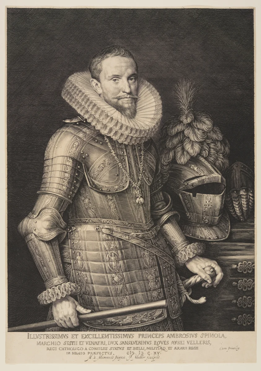 Ambrogio Spinola, Commander of the Spanish Armies in the Netherlands by Jan Harmensz. Muller, print, 1615