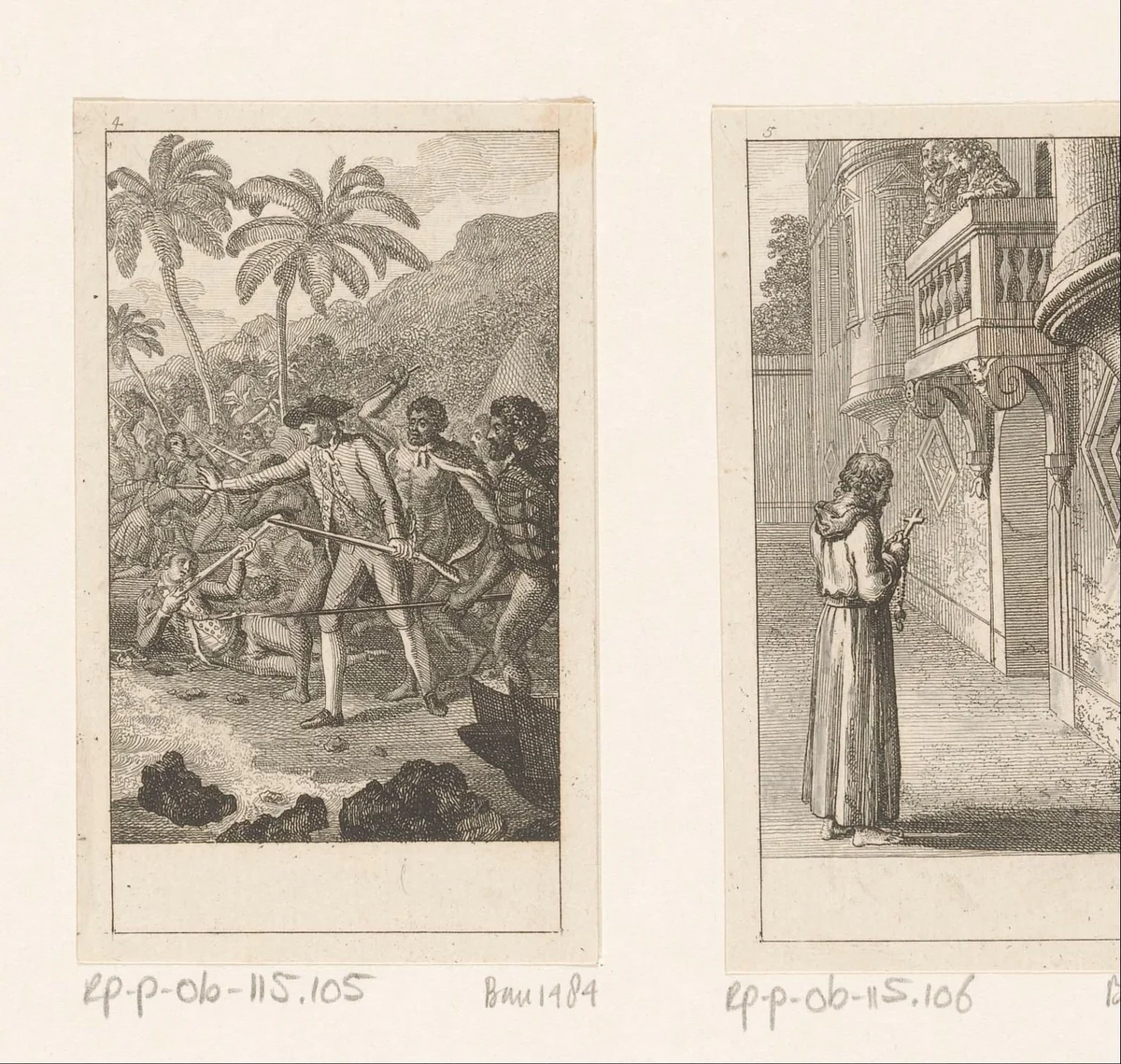 James Cook arriveert op Hawaï by Daniel Nikolaus Chodowiecki, print, 1790