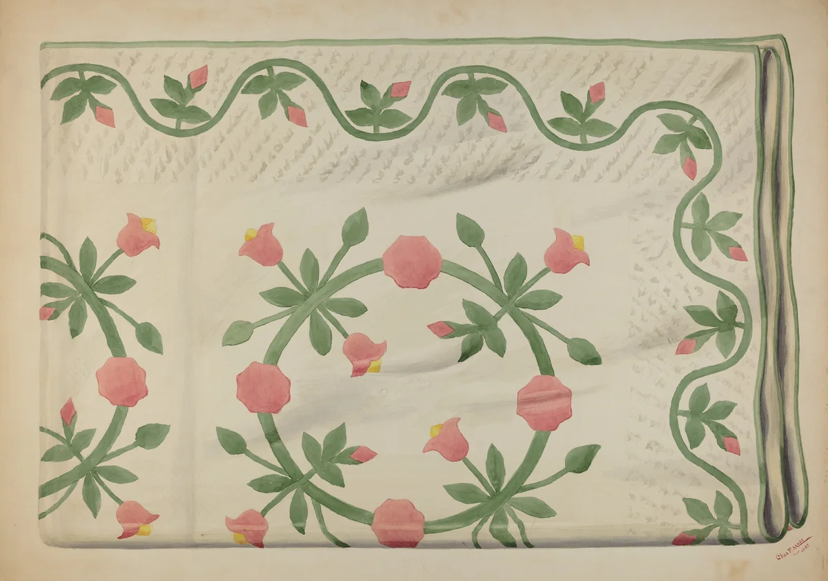 Quilt by Charles Moss, index of american design, 1937