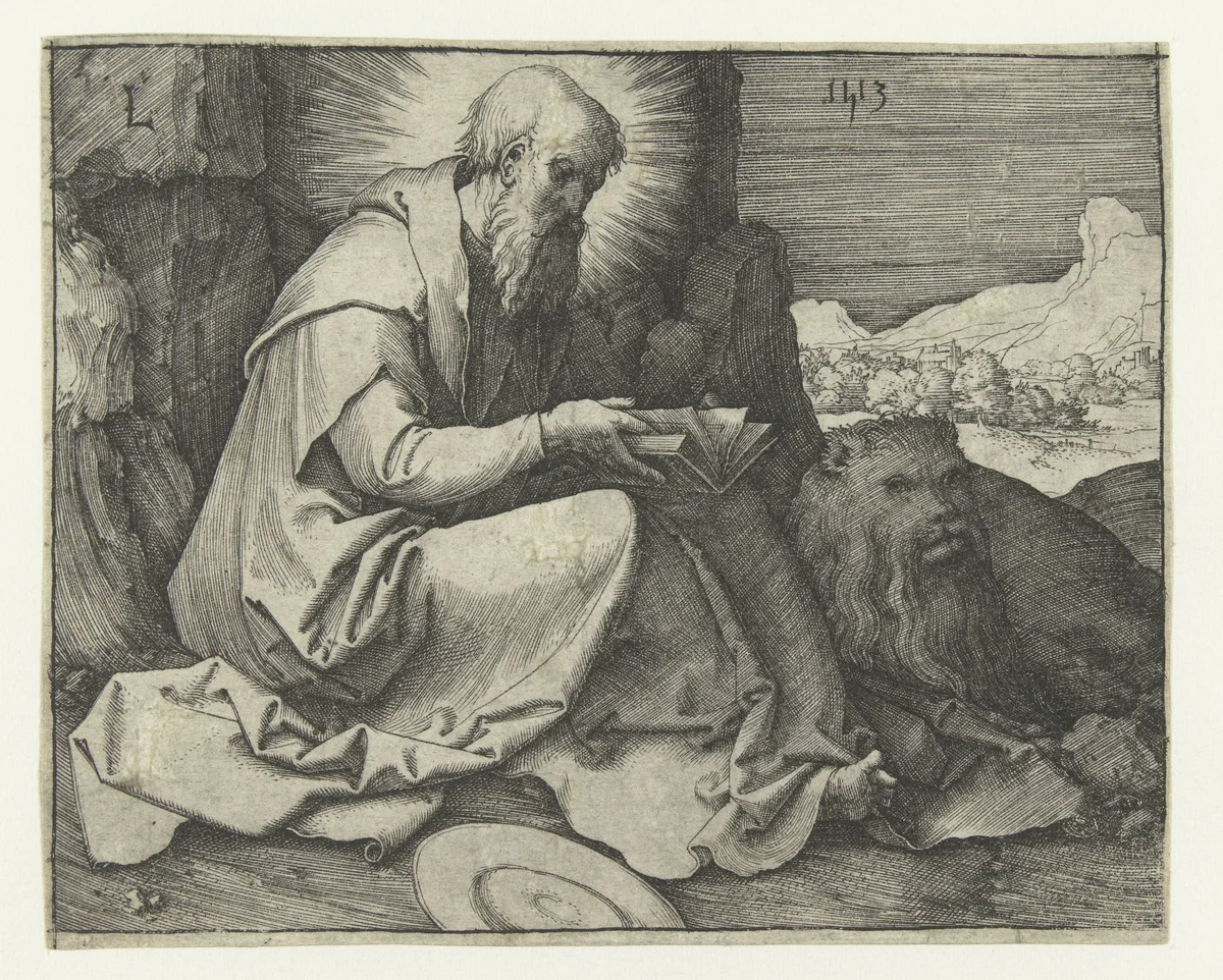 De heilige Hieronymus by Unknown, print, 1513