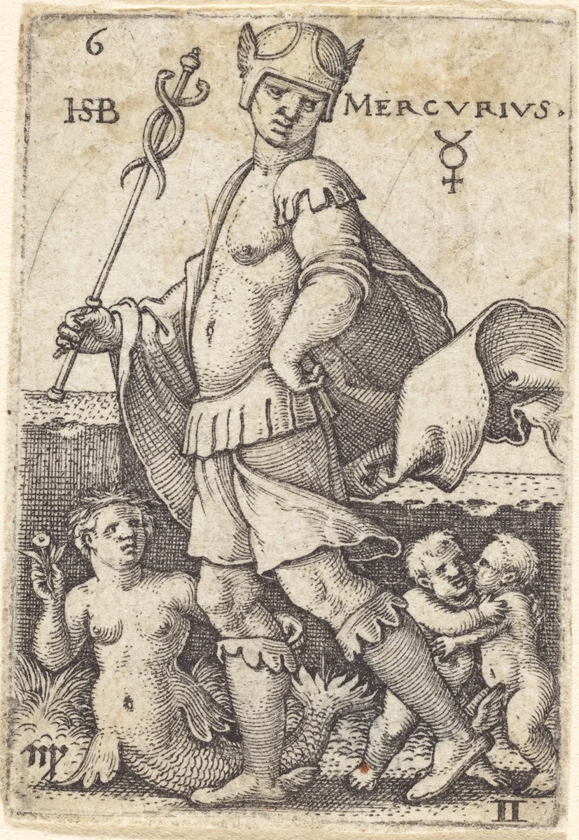 Mercury by Sebald Beham, print, 1539