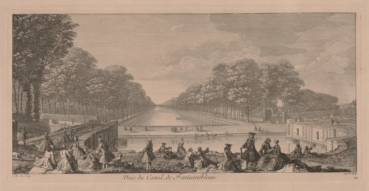 The Canal at Fontainebleau by Jacques Rigaud, print, 1700-1750