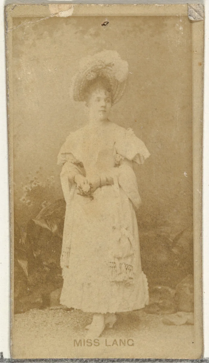 Miss Lang, from the Actors and Actresses series (N145-8) issued by Duke Sons & Co. to promote Duke Cigarettes by W. Duke, Sons & Co., photograph, 1890-1895