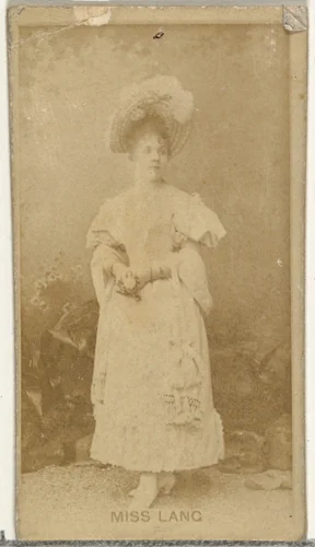 Miss Lang, from the Actors and Actresses series (N145-8) issued by Duke Sons & Co. to promote Duke Cigarettes by W. Duke, Sons & Co., photograph, 1890-1895