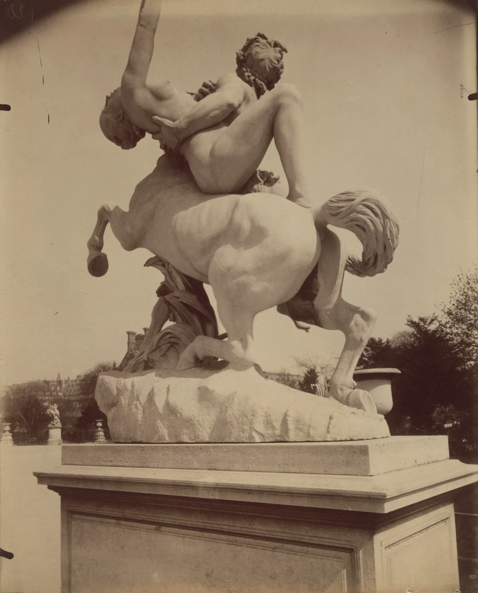 Tuileries - Enlevement de / Deianire par / Marqueste by Eugène Atget, photograph, 1911