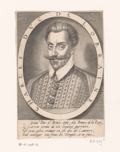 Portret van Karel III, hertog van Lotharingen by Thomas de Leu, print, 1576-1614